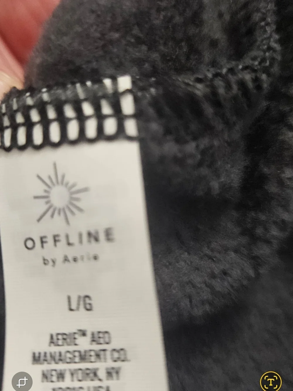 aerie Offline Black Sweatpants with White Drawstring
